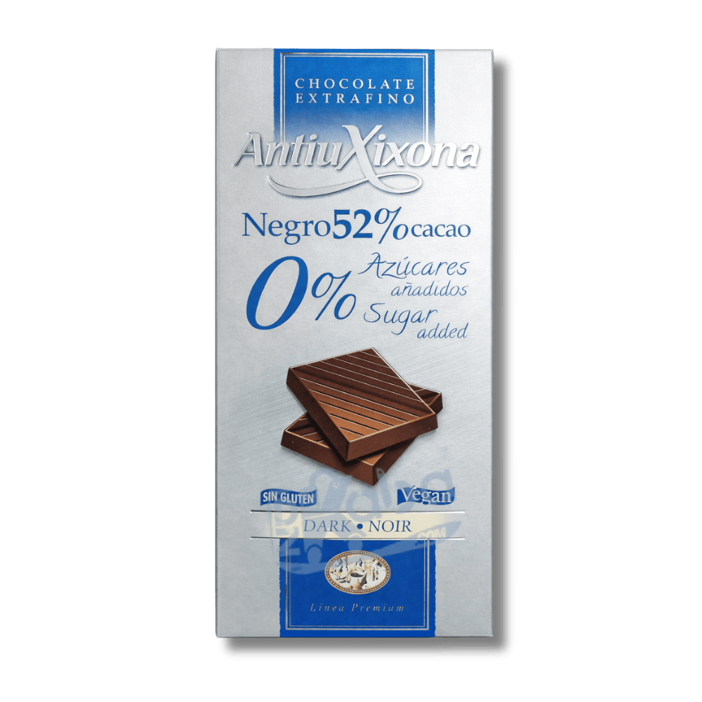 Antiu Xixona Dark Chocolate 52% Cocoa Sugar Free 100g