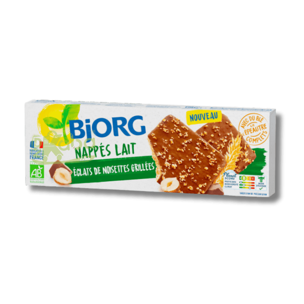 Bjorg Organic Milk Chocolate Biscuits with Roasted Hazelnut Pieces 150g
