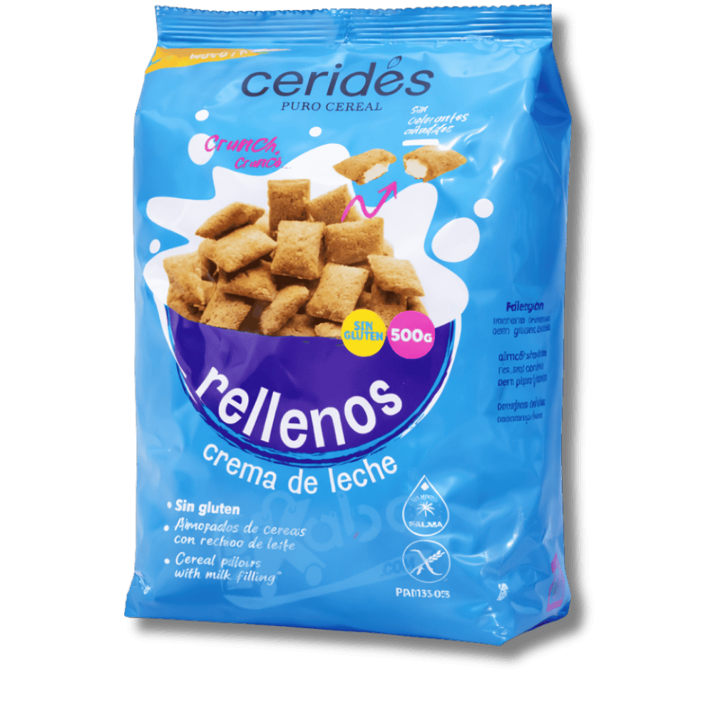 Cerides Cereal Pillows Milk Filling Gluten Free 500g
