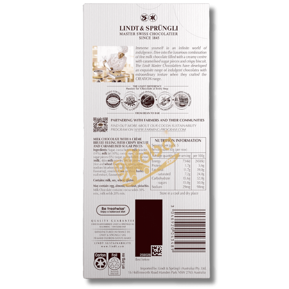 Lindt Creation Caramel Milk Chocolate 150g