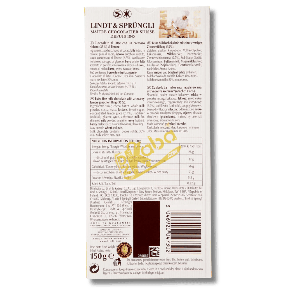 Lindt Creation Citron Frappé Milk 150g