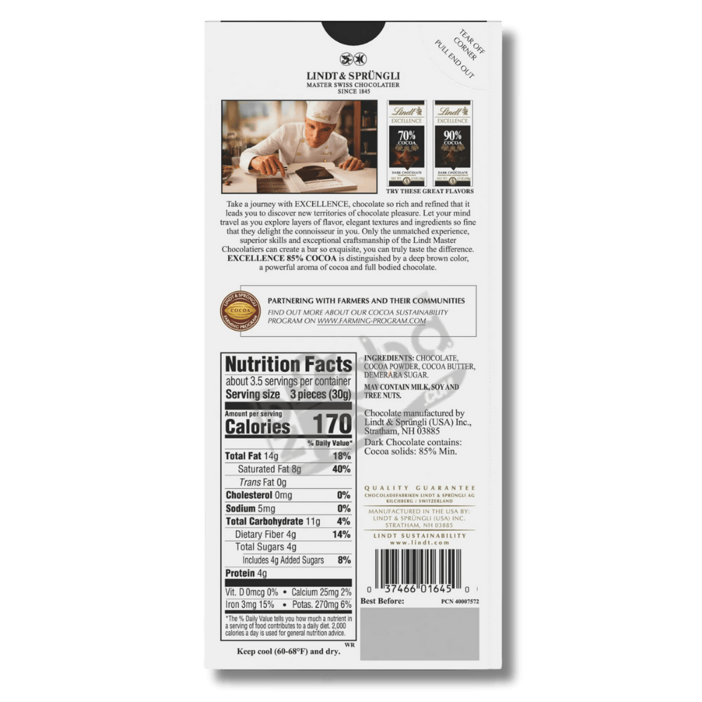 Lindt Excellence 85% Cocoa Dark 100g