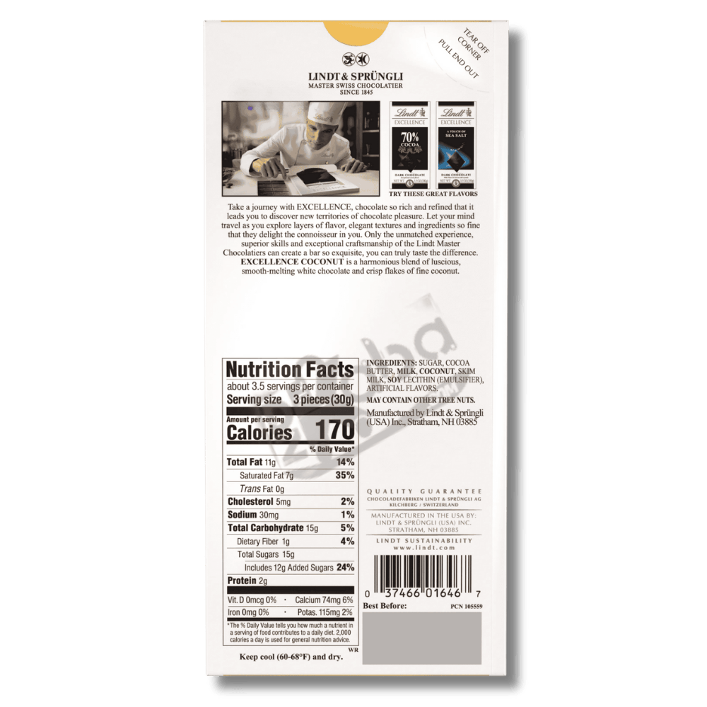 Lindt Excellence Coconut White 100g
