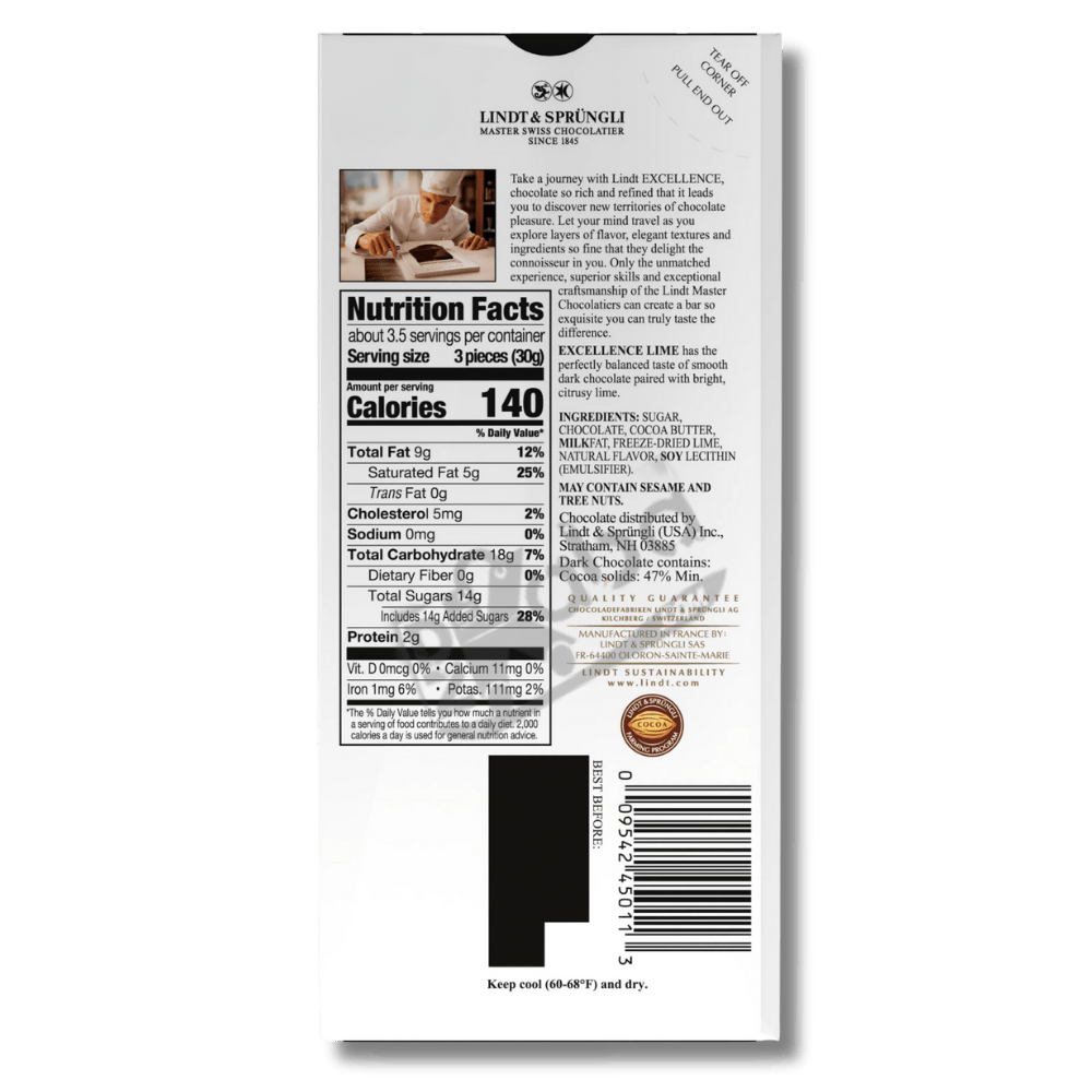 Lindt Excellence Lime Intense Dark 100g