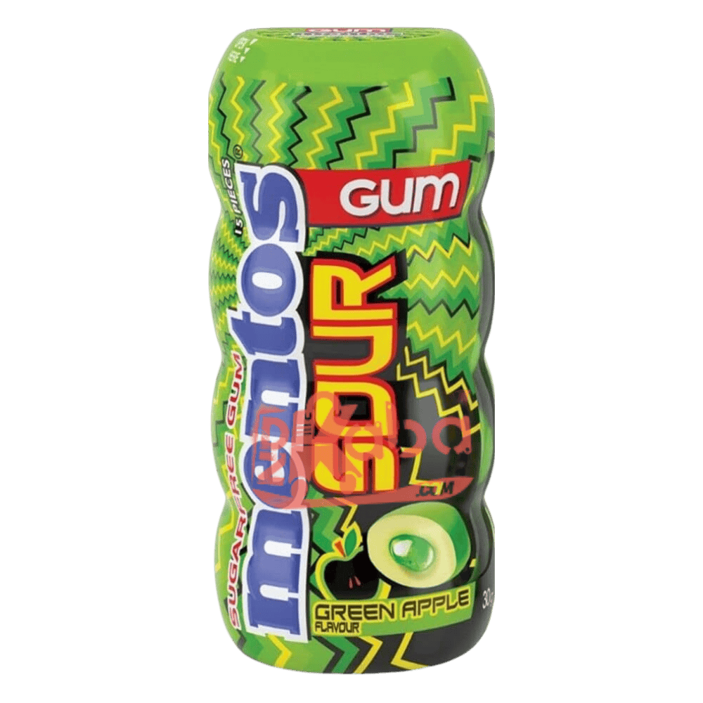 Mentos Gum Sour Green Apple Flavor Sugar Free T15