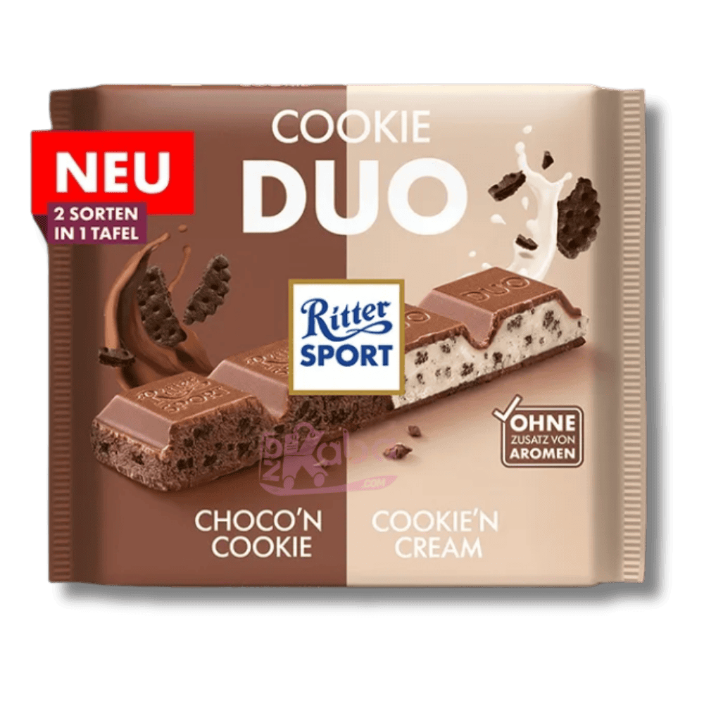 Ritter Sport Chocolate Bars Cookie Duo Choco'n Cookie & Cookie'n Cream 218g