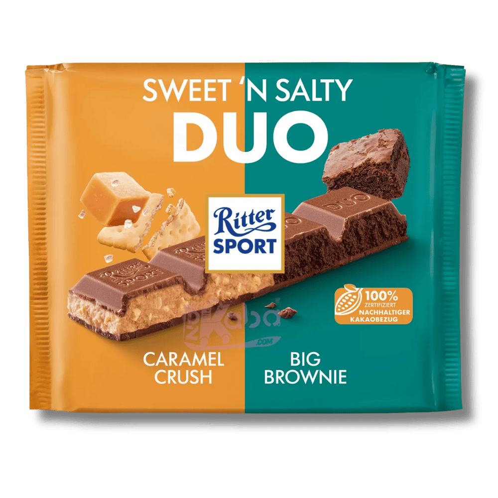 Ritter Sport Chocolate Bars Sweet 'N Salty Duo Caramel Crush & Big Brownie 218g