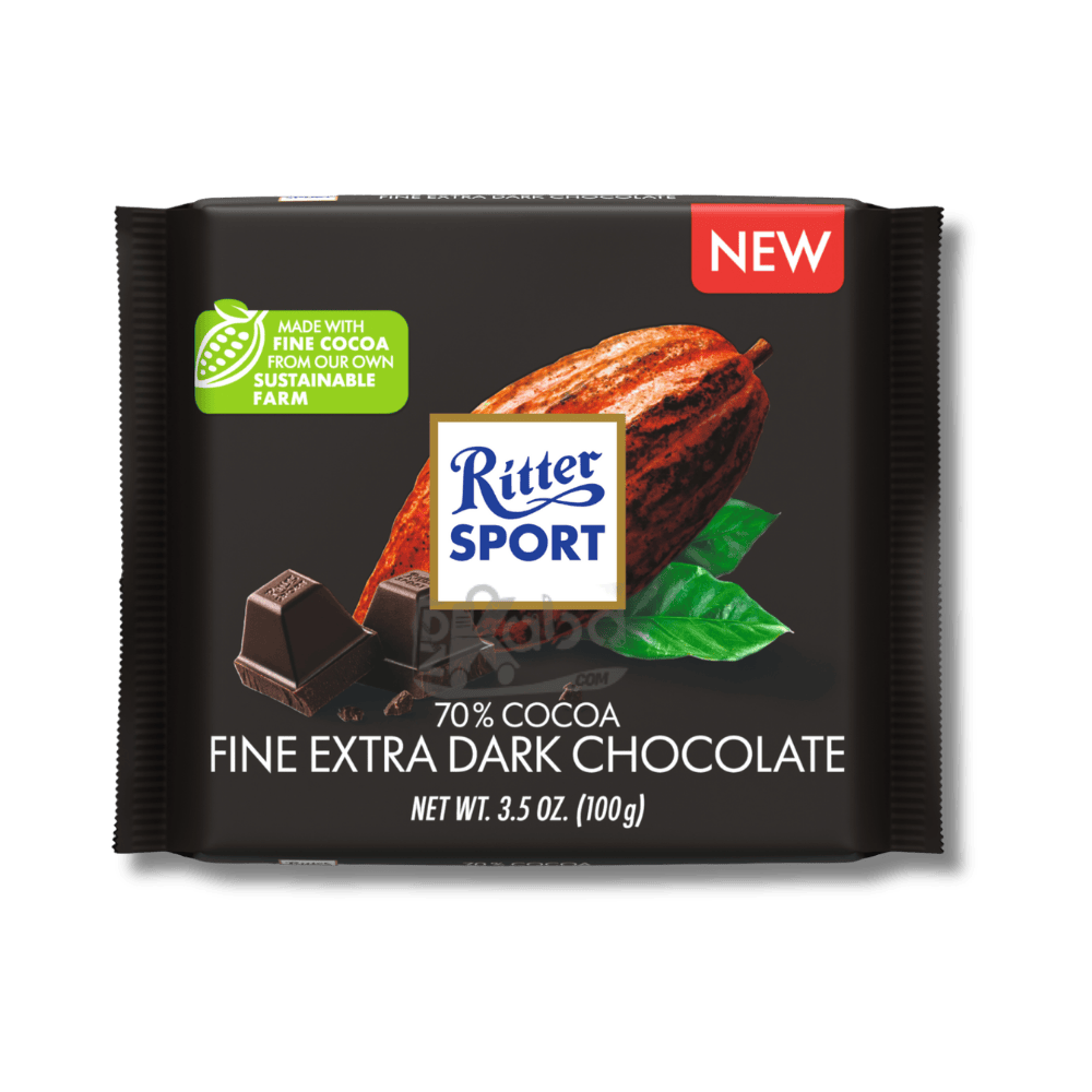 Ritter Sport Fine Extra Dark Chocolate 70% Cocoa 100g