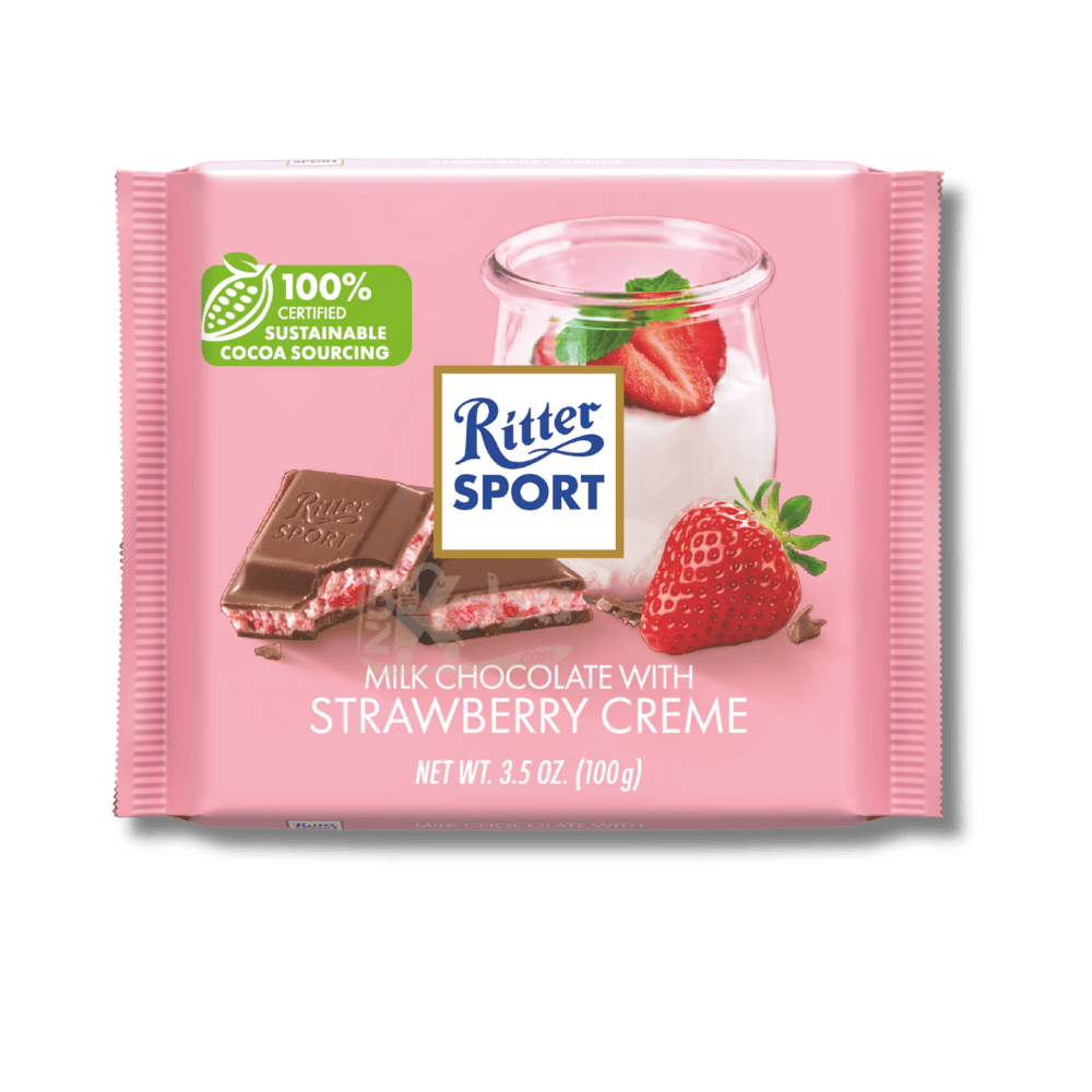 Ritter Sport Milk Chocolate Strawberry Creme 100g