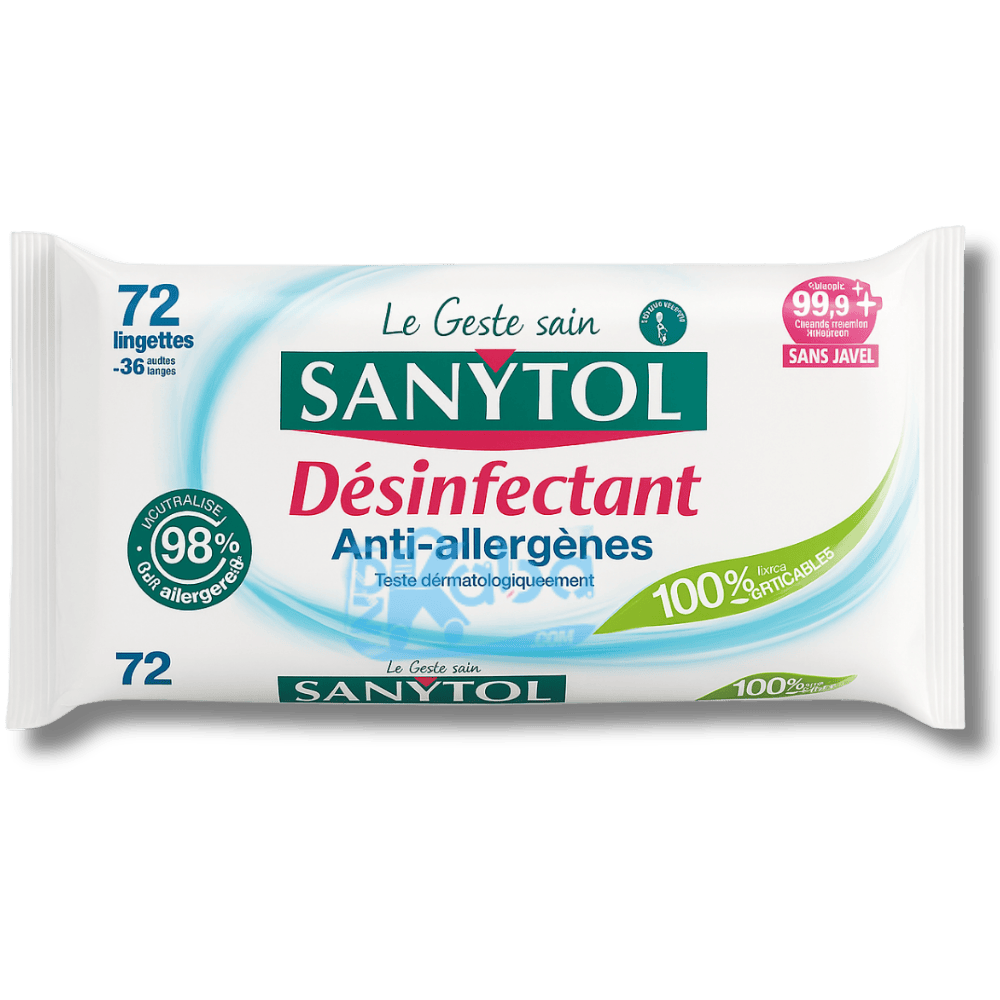 Sanytol Disinfectant Anti-Allergen Wipes T72