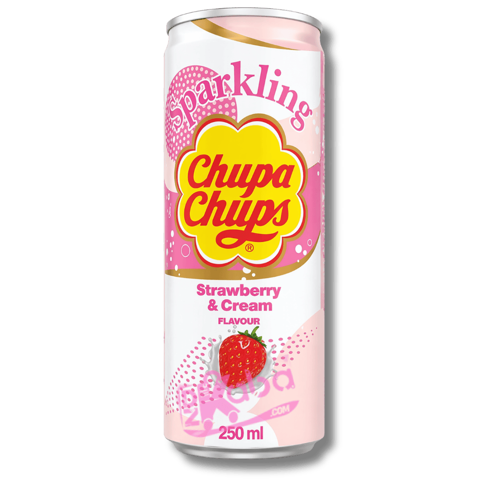 Chupa Chups Sparkling Drink Strawberry & Cream Flavour 250ml