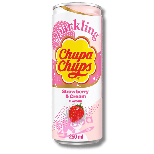 Chupa Chups Sparkling Drink Strawberry & Cream Flavour 250ml