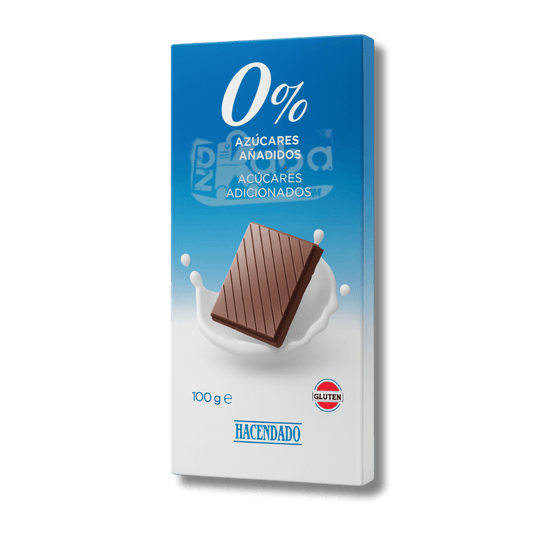 Hacendado Milk Chocolate Sugar Free Gluten Free 100g