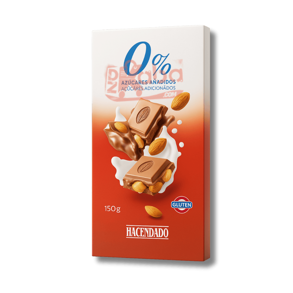 Hacendado Milk Chocolate Almonds Sugar Free 150g