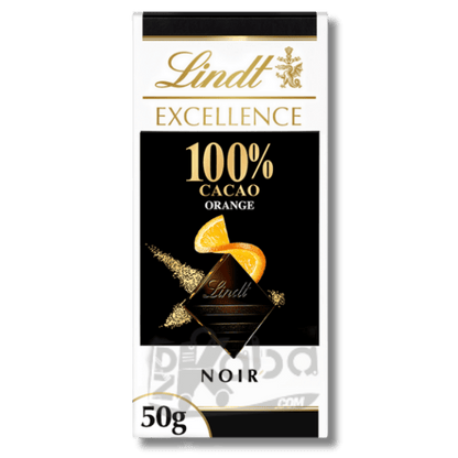 Lindt Excellence 100% Cocoa Orange Dark 50g
