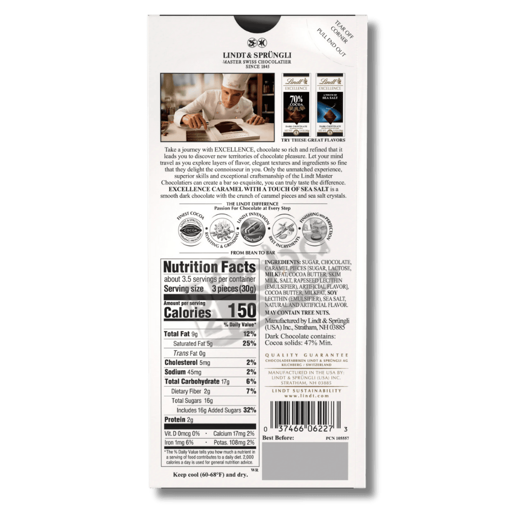 Lindt Excellence Caramel with a Touch of Sea Salt Dark 100g