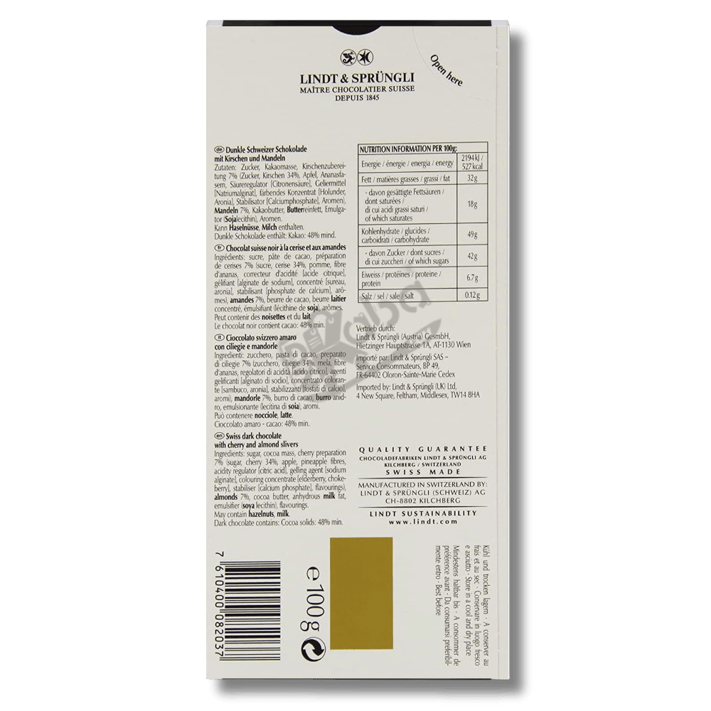 Lindt Excellence Cherry Intense Dark 100g