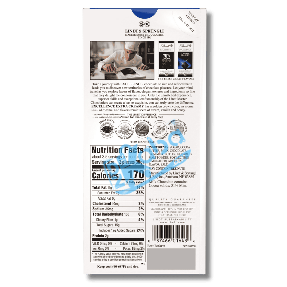 Lindt Excellence Extra Creamy Milk 100g