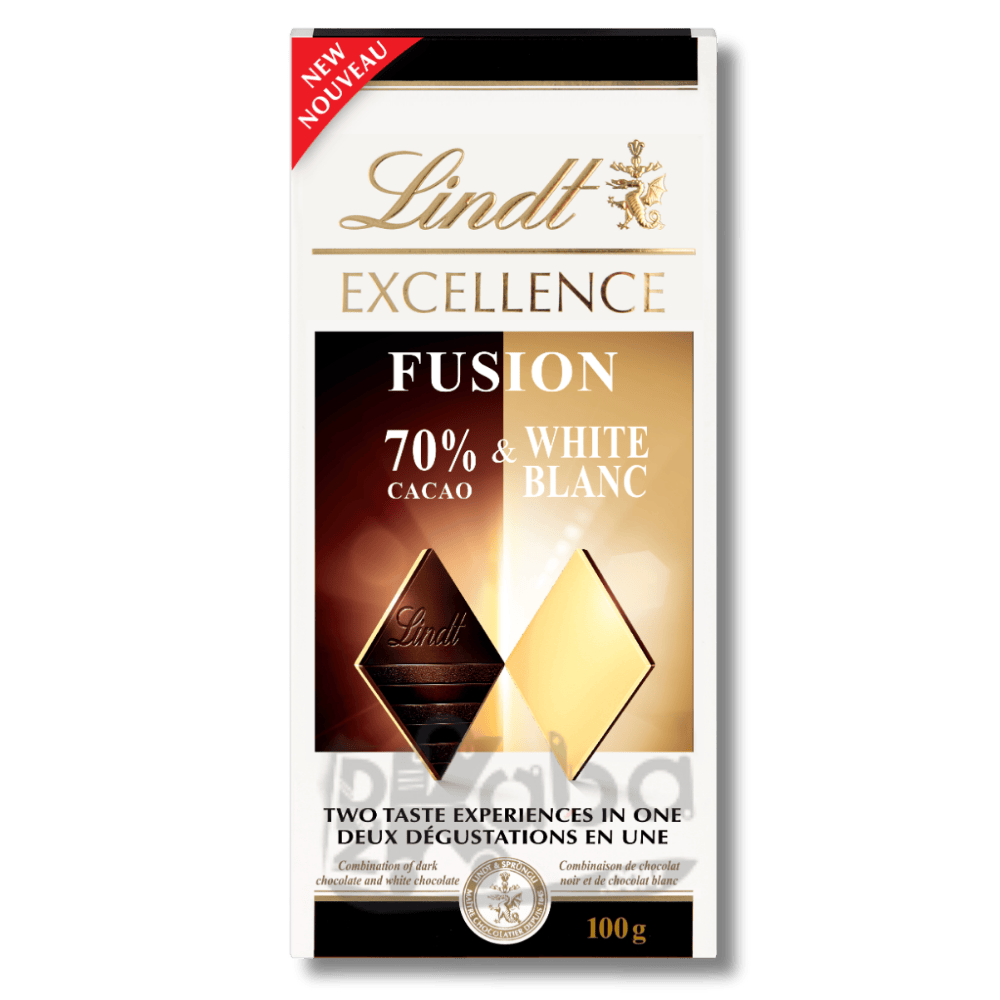 Lindt Excellence Fusion 70% Cacao & White 100g