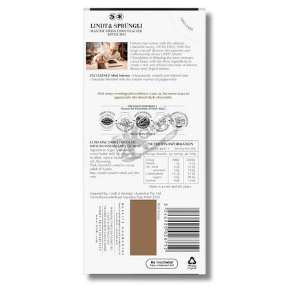 Lindt Excellence Mint Intense Dark 100g