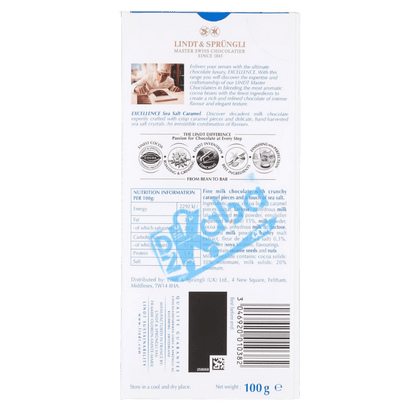 Lindt Excellence Sea Salt Caramel 100g