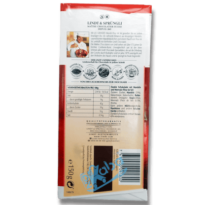 Lindt Les Grandes Dark Chocolate Almonds Sea Salt 150g
