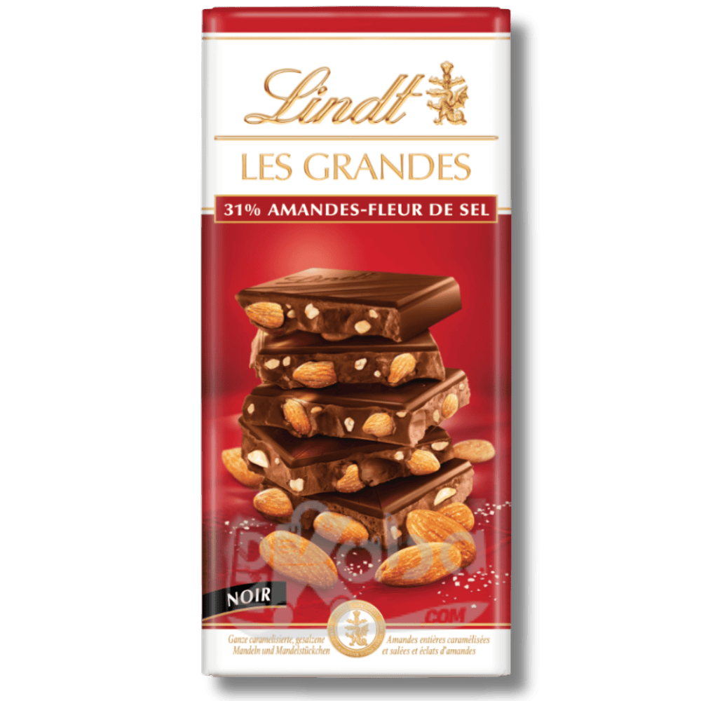 Lindt Les Grandes Dark Chocolate Almonds Sea Salt 150g