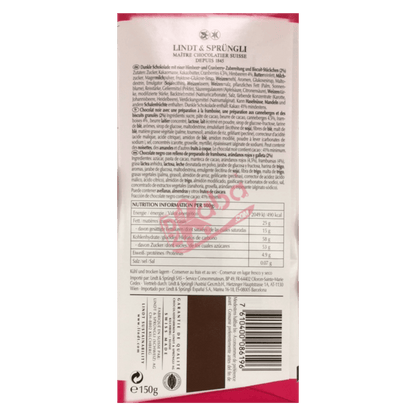 Lindt Les Grandes Dark Chocolate Raspberry & Cranberry 150g
