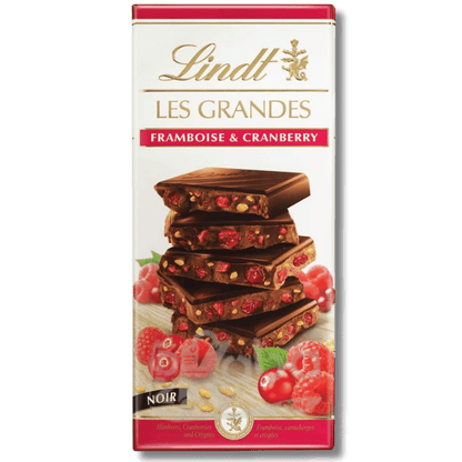 Lindt Les Grandes Dark Chocolate Raspberry & Cranberry 150g