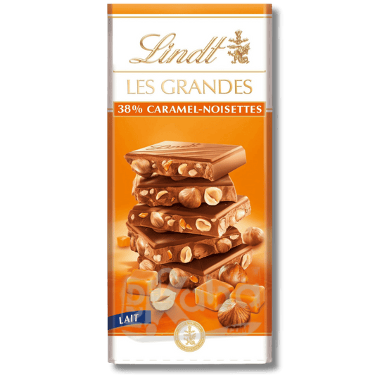 Lindt Les Grandes Milk Chocolate Caramel Hazelnuts 150g