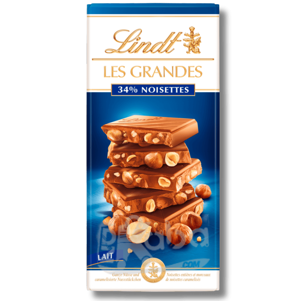 Lindt Les Grandes Milk Chocolate Hazelnuts 150g