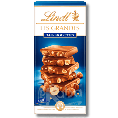 Lindt Les Grandes Milk Chocolate Hazelnuts 150g