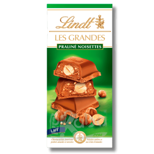 Lindt Les Grandes Milk Chocolate Praline Hazelnuts 200g
