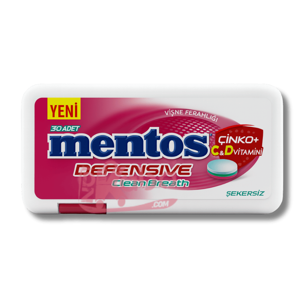 Mentos Defensive Clean Breath Cherry Flavour Sugar Free T30