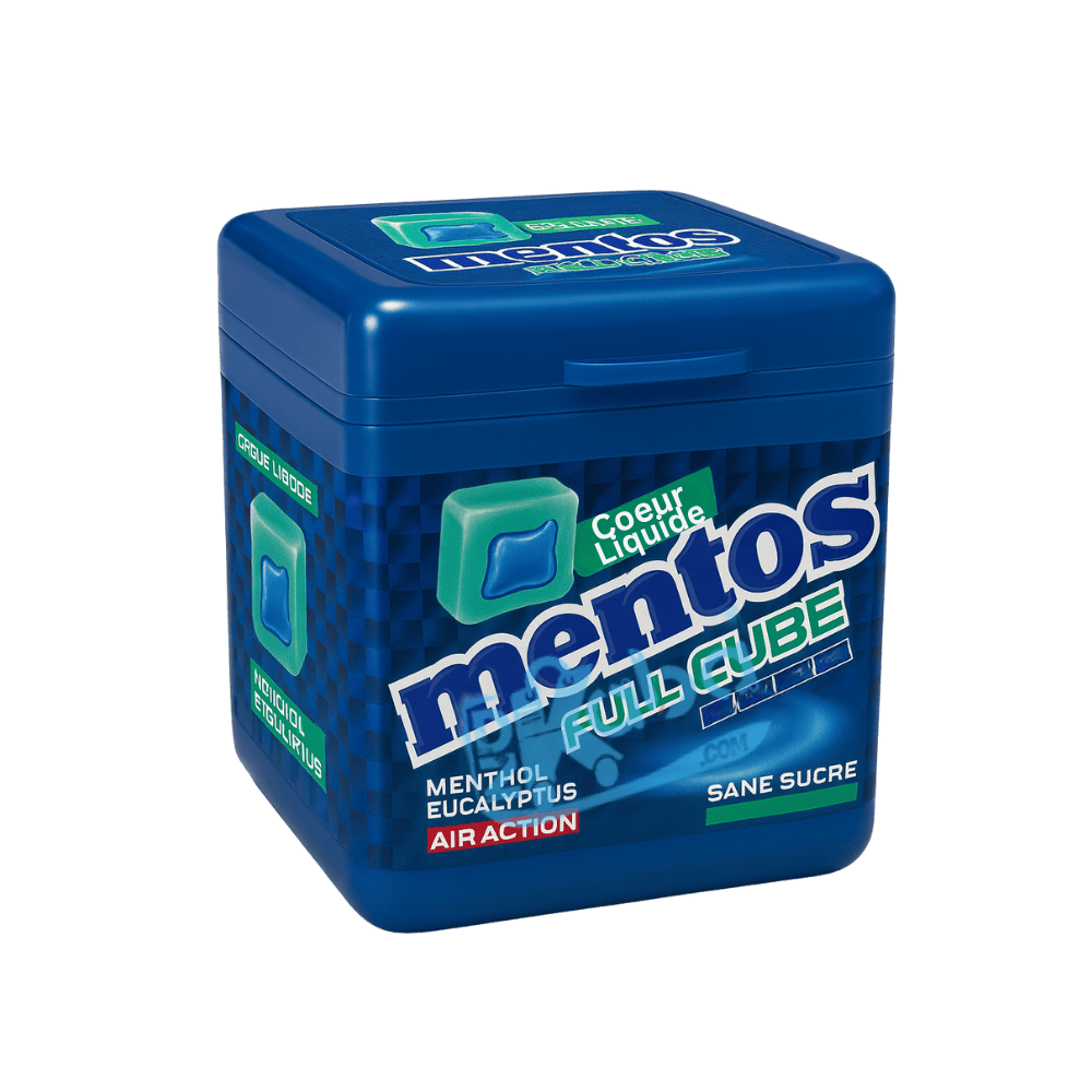 Mentos Gum Cube Menthol Eucalyptus Sugar Free T30