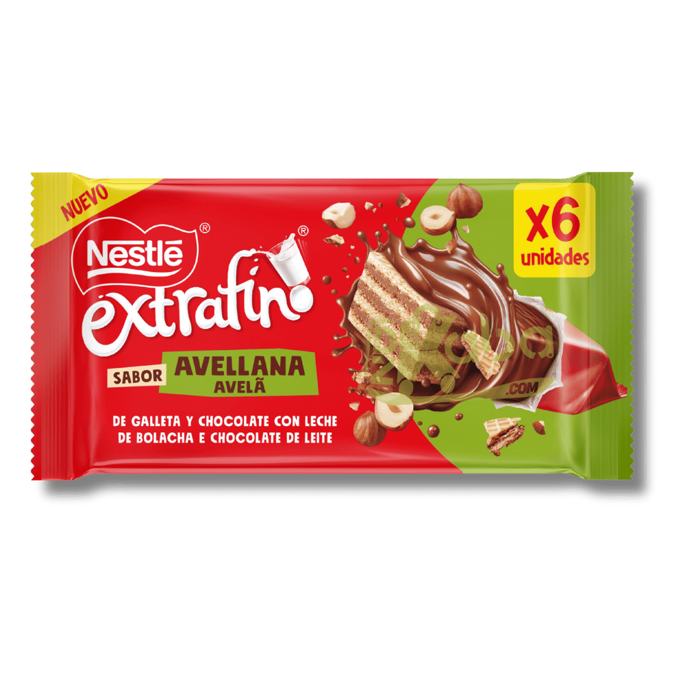 Nestlé Extrafín Barritas Hazelnut Milk Chocolate & Biscuit T6
