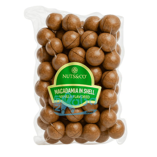 مكسرات ماكاديميا بقشرها بنكهة الفانيليا من ناتس آند كو، 500 غرام