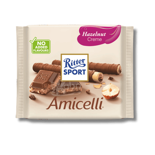 Ritter Sport Amicelli Chocolate Hazelnut Creme Wafer Rolls 100g