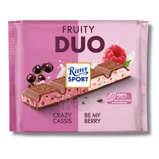 Ritter Sport Chocolate Bars Fruity Duo Crazy Cassis & Be My Berry 218g