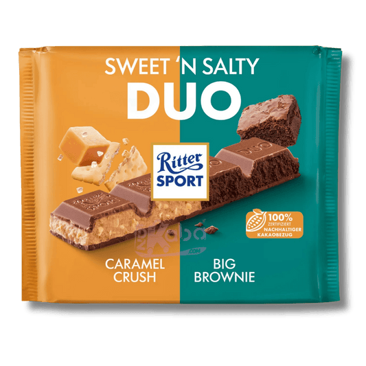 Ritter Sport Chocolate Bars Sweet 'N Salty Duo Caramel Crush & Big Brownie 218g