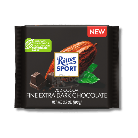 Ritter Sport Fine Extra Dark Chocolate 70% Cocoa 100g
