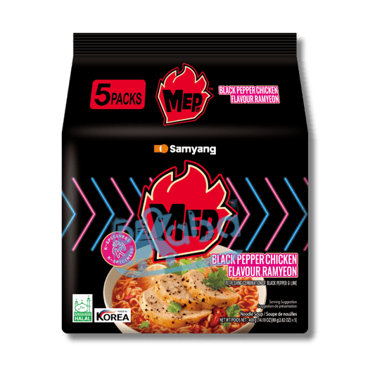 Samyang Instant Noodles MEP Black Pepper Chicken Flavour Ramyeon 5x80g