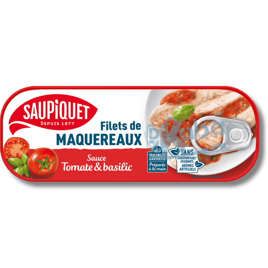 Saupiquet Mackerel Fillets Tomato & Basil Sauce 169g